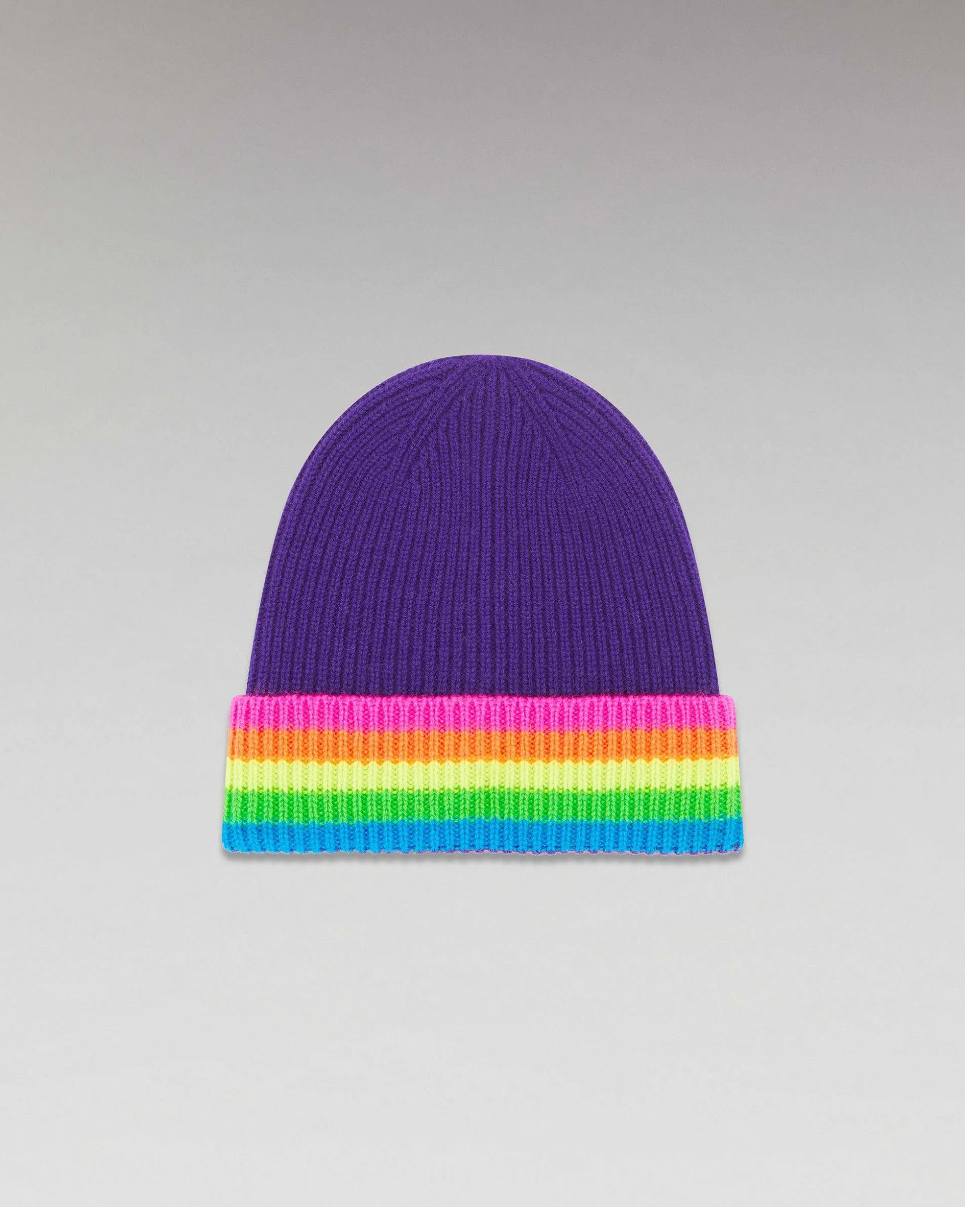 Bonnet A Revers Bandes Multicolore