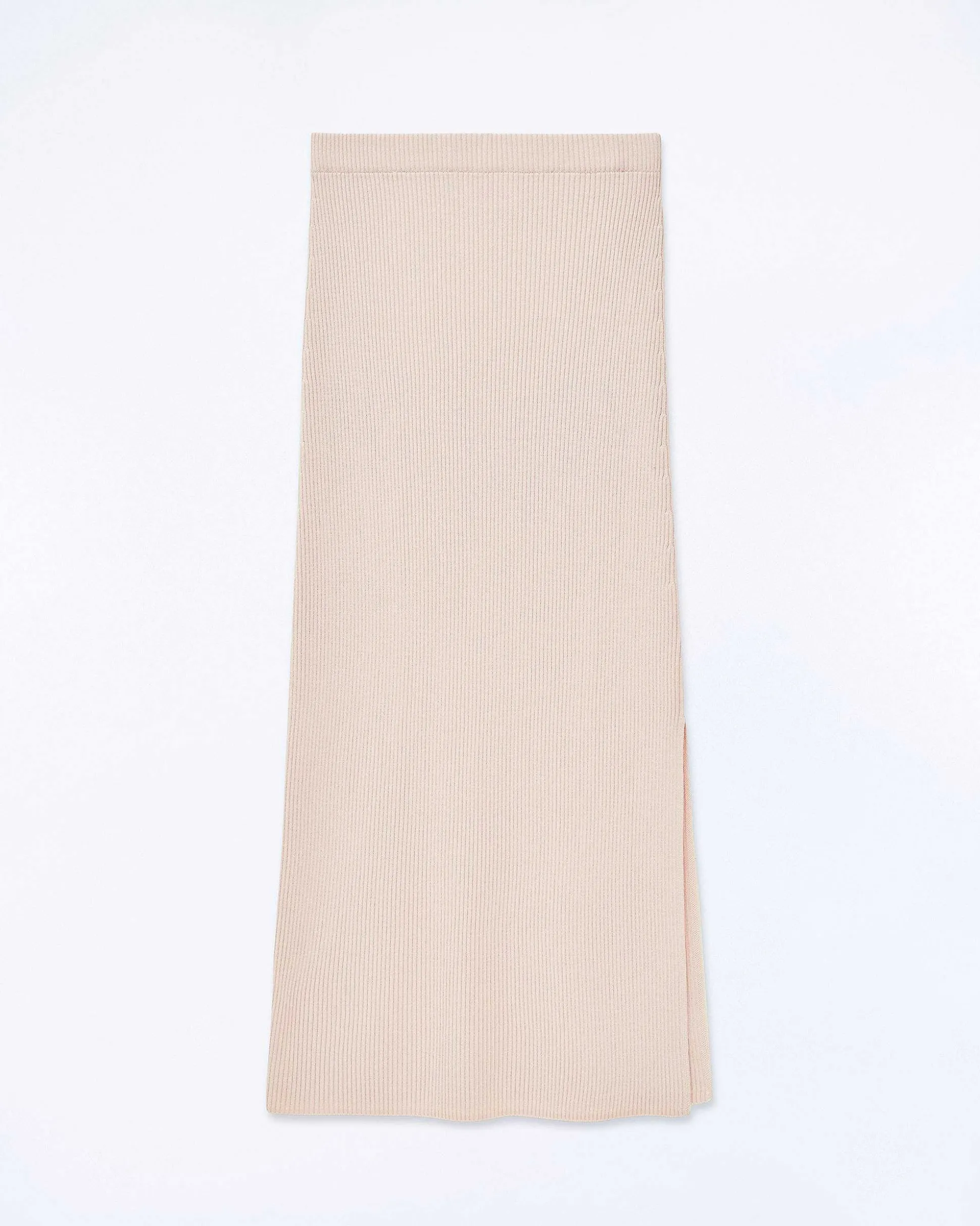 Jupe Mi Longue A Cotes Fendue