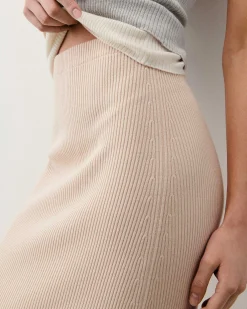 Jupe Mi Longue A Cotes Fendue