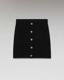 Jupe Mini Metallise Boutons Bijoux