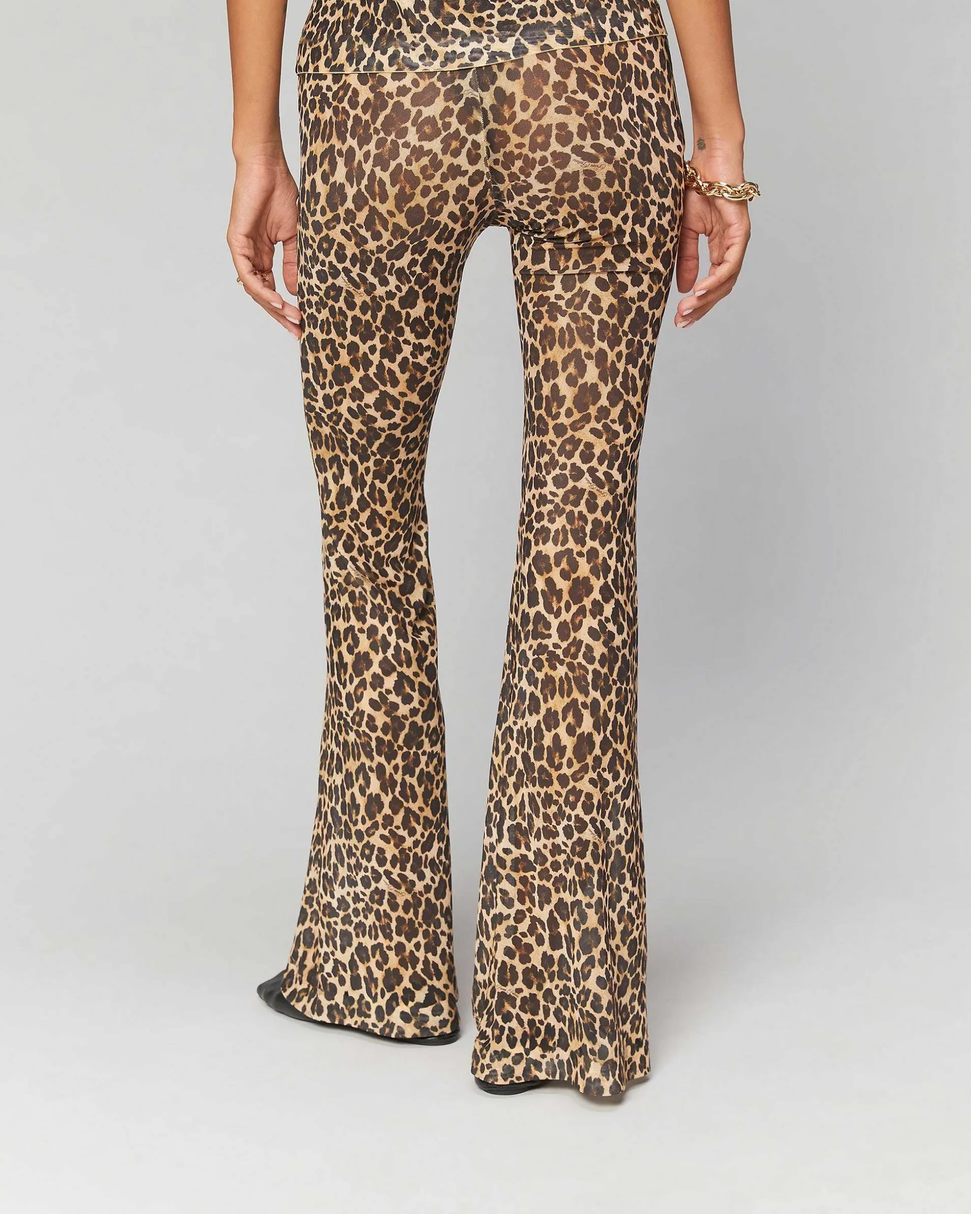 Pantalon Flare Imprime Mesh