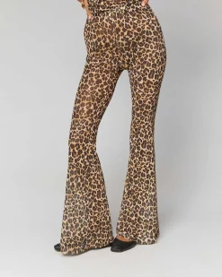 Pantalon Flare Imprime Mesh