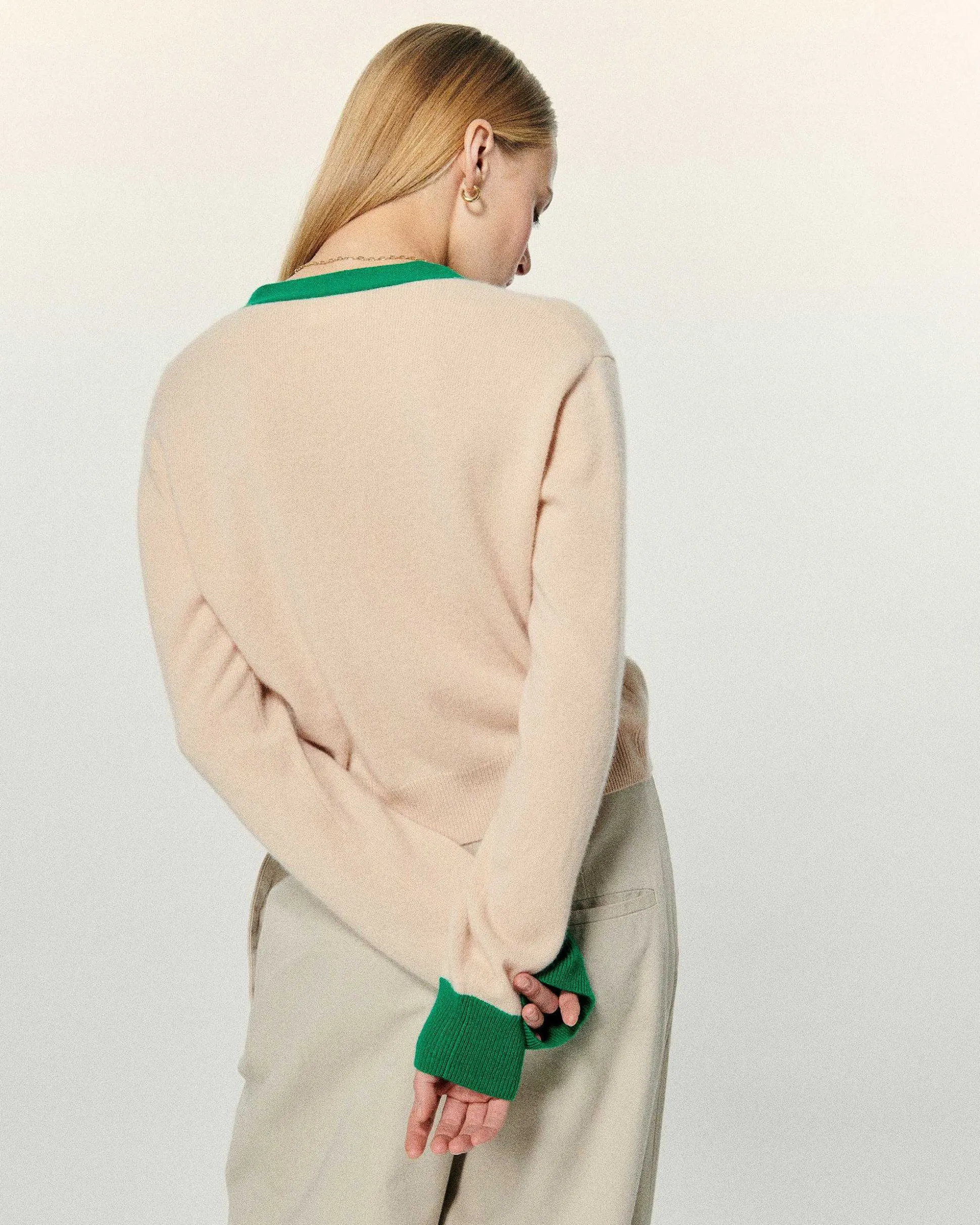 Pull Cardigan Bicolore