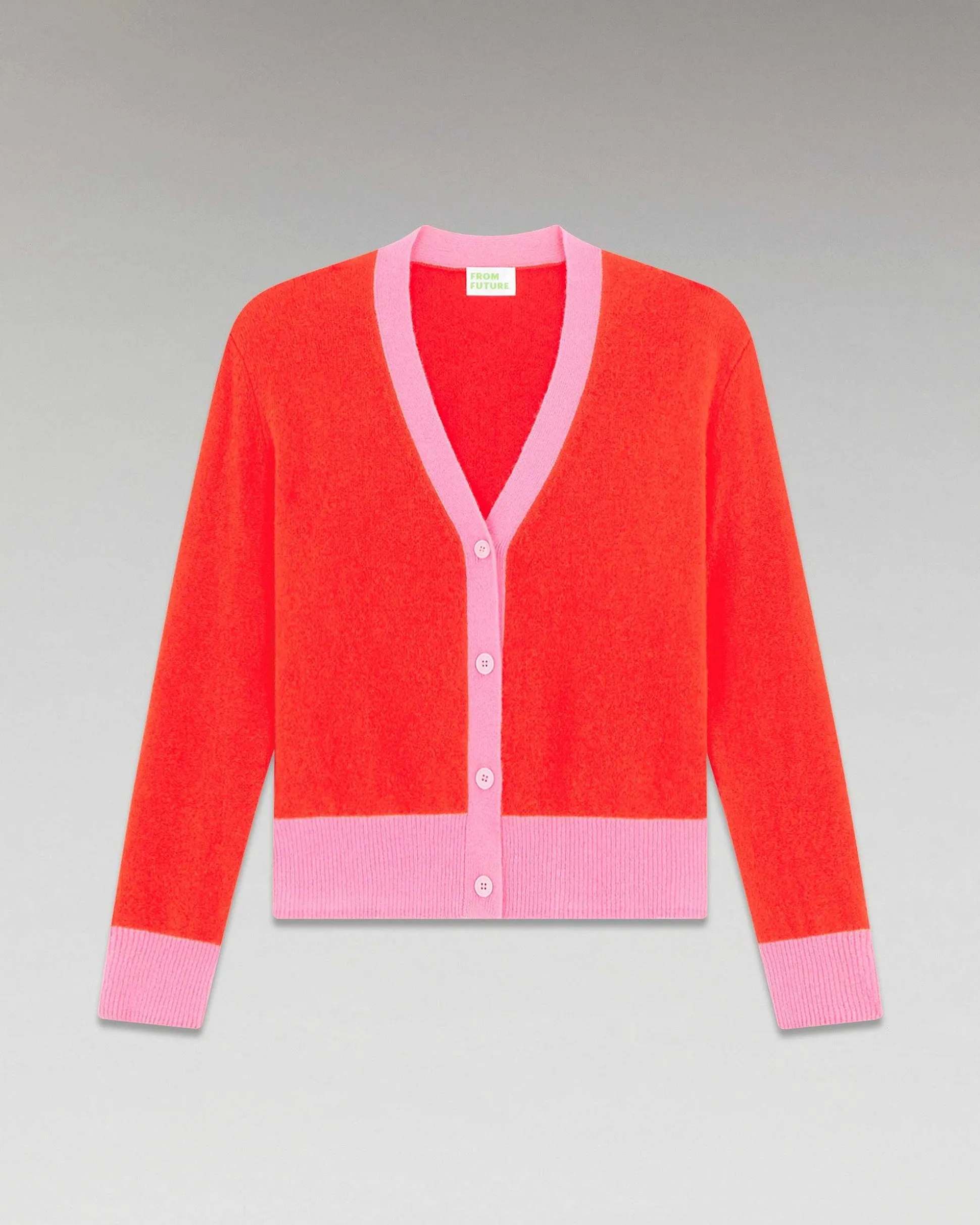 Pull Cardigan Bicolore Leger