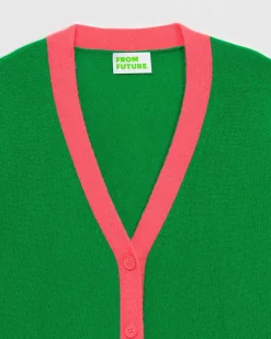 Pull Cardigan Bicolore Leger