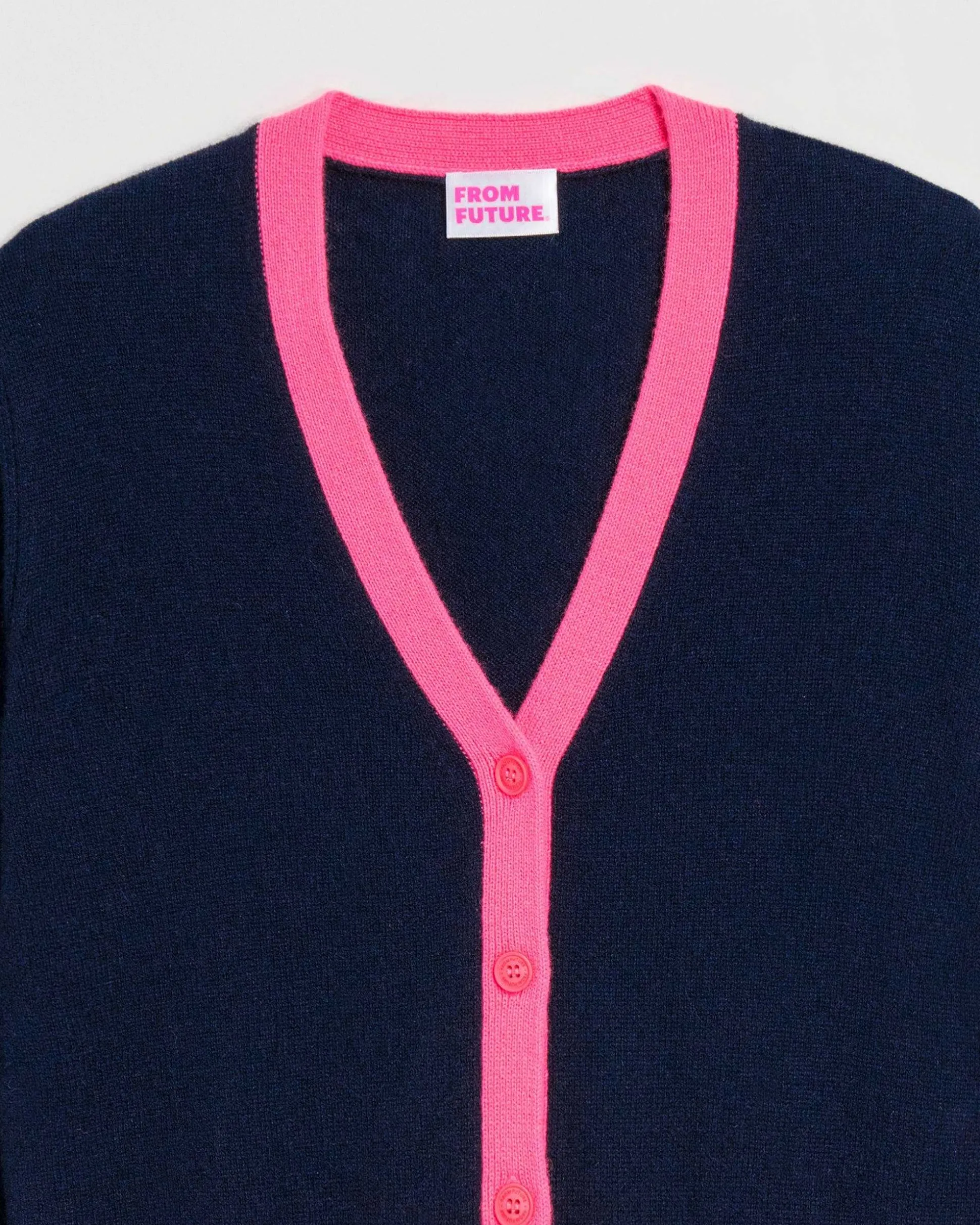 Pull Cardigan Bicolore Leger