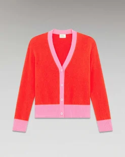 Pull Cardigan Bicolore Leger