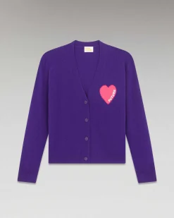 Pull Cardigan Coeur Leger