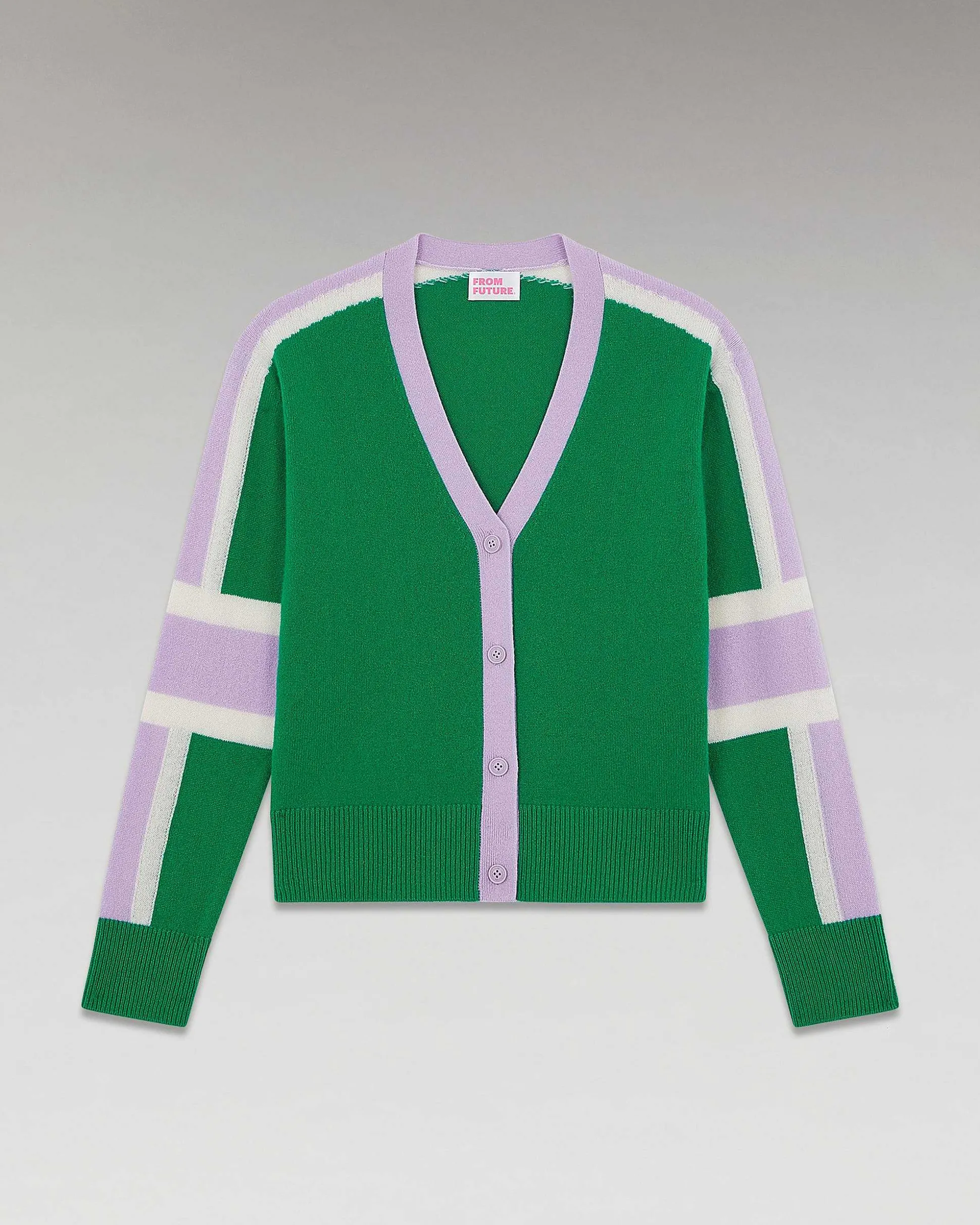 Pull Cardigan Manches Tricolore Leger