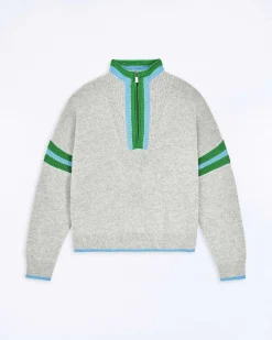 Pull Col Camionneur Bord-Cotes Tricot Ajoure