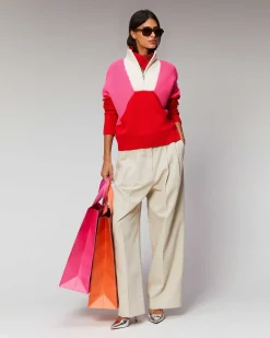 Pull Col Camionneur Tricolore