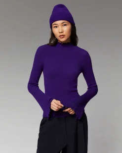 Pull Col Montant A Cotes Manches Evasees