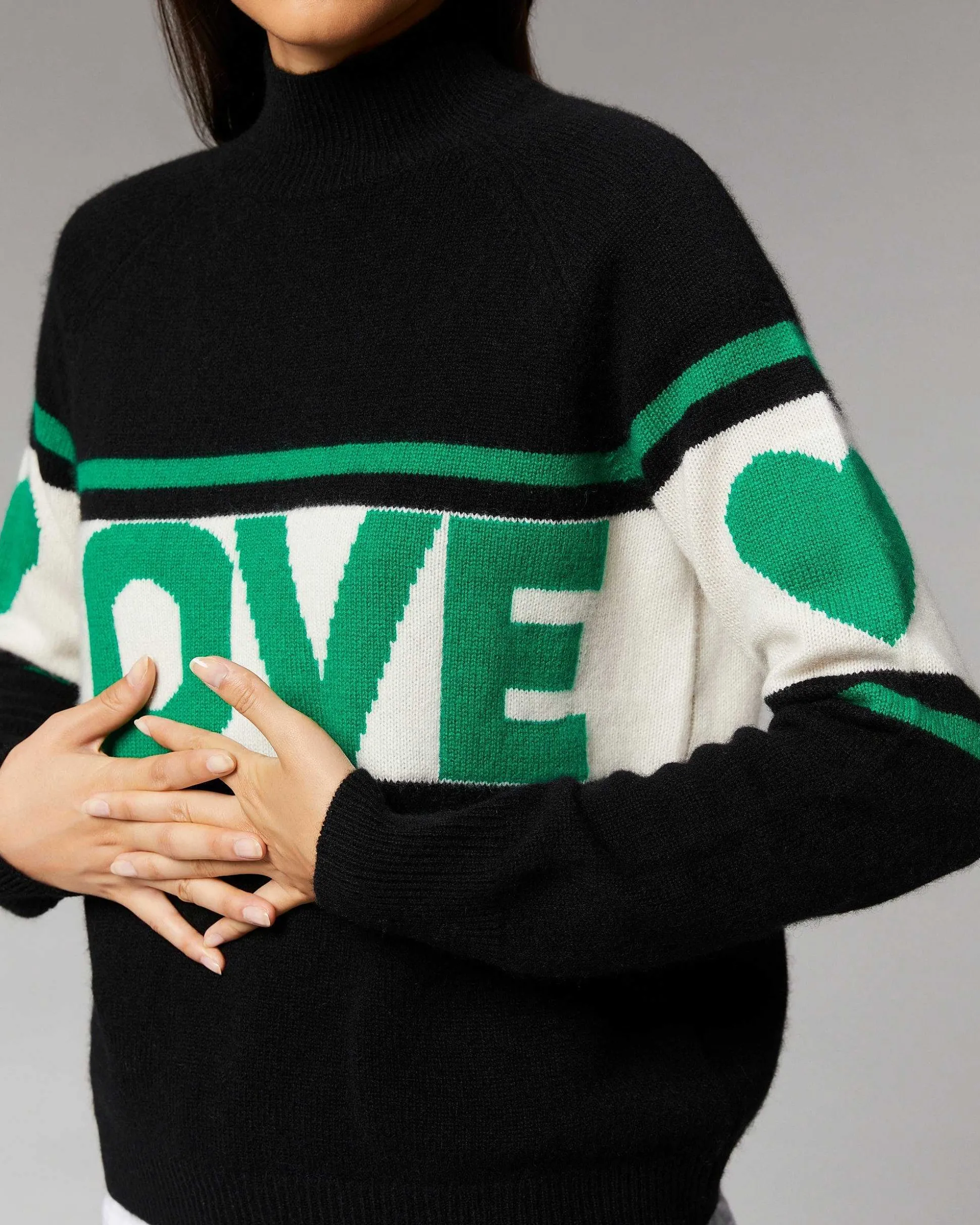 Pull Col Montant Bande Love