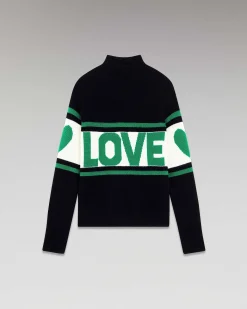 Pull Col Montant Bande Love