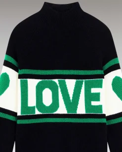 Pull Col Montant Bande Love