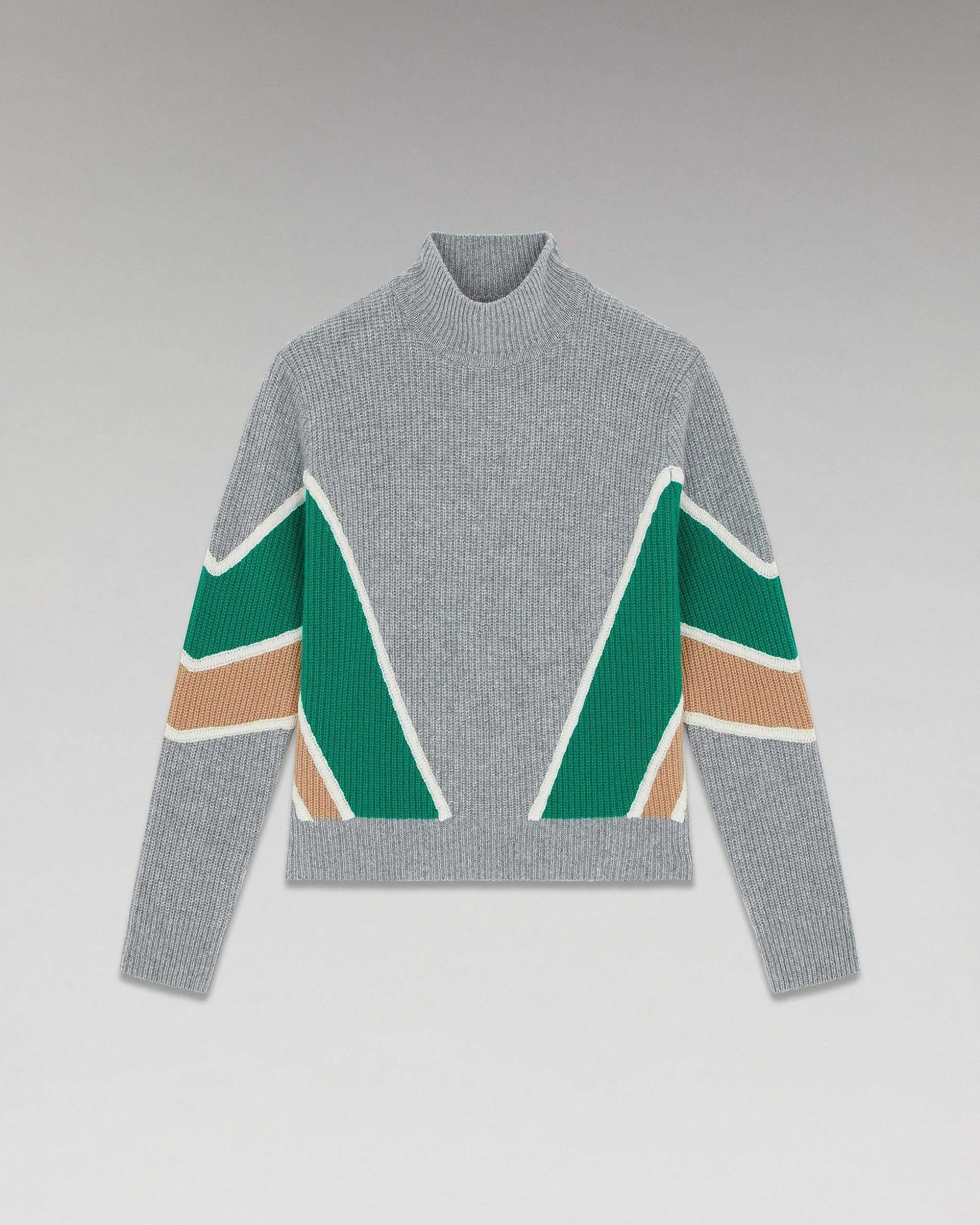 Pull Col Montant Bandes Tricolores