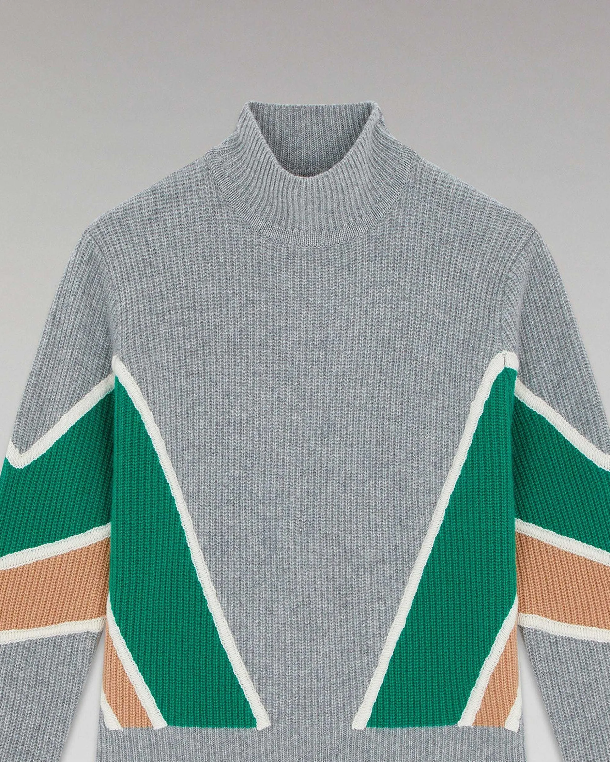 Pull Col Montant Bandes Tricolores