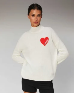 Pull Col Montant Coeur Leger