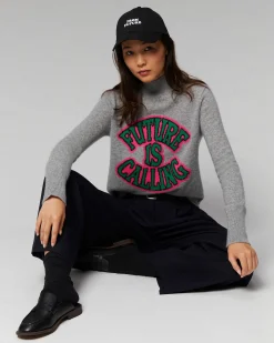 Pull Col Montant Future Is Calling Leger