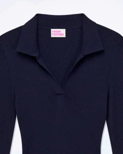 Pull Col Polo A Cotes Bijou