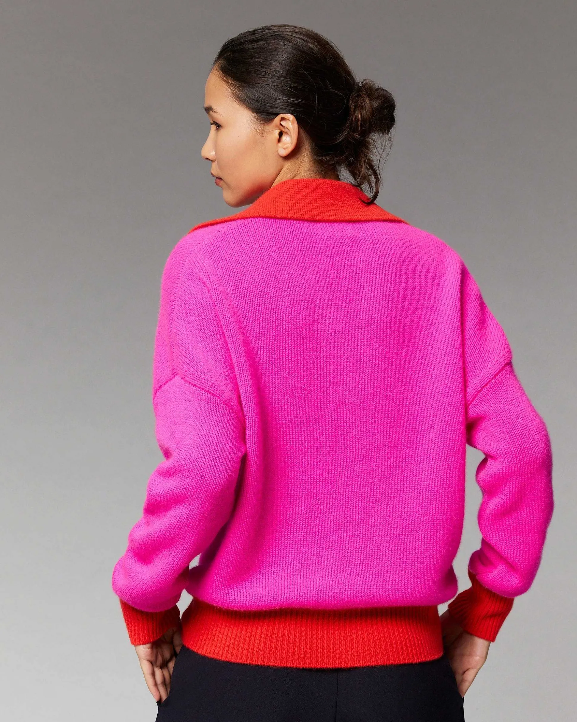 Pull Col Polo Oversize Bicolore