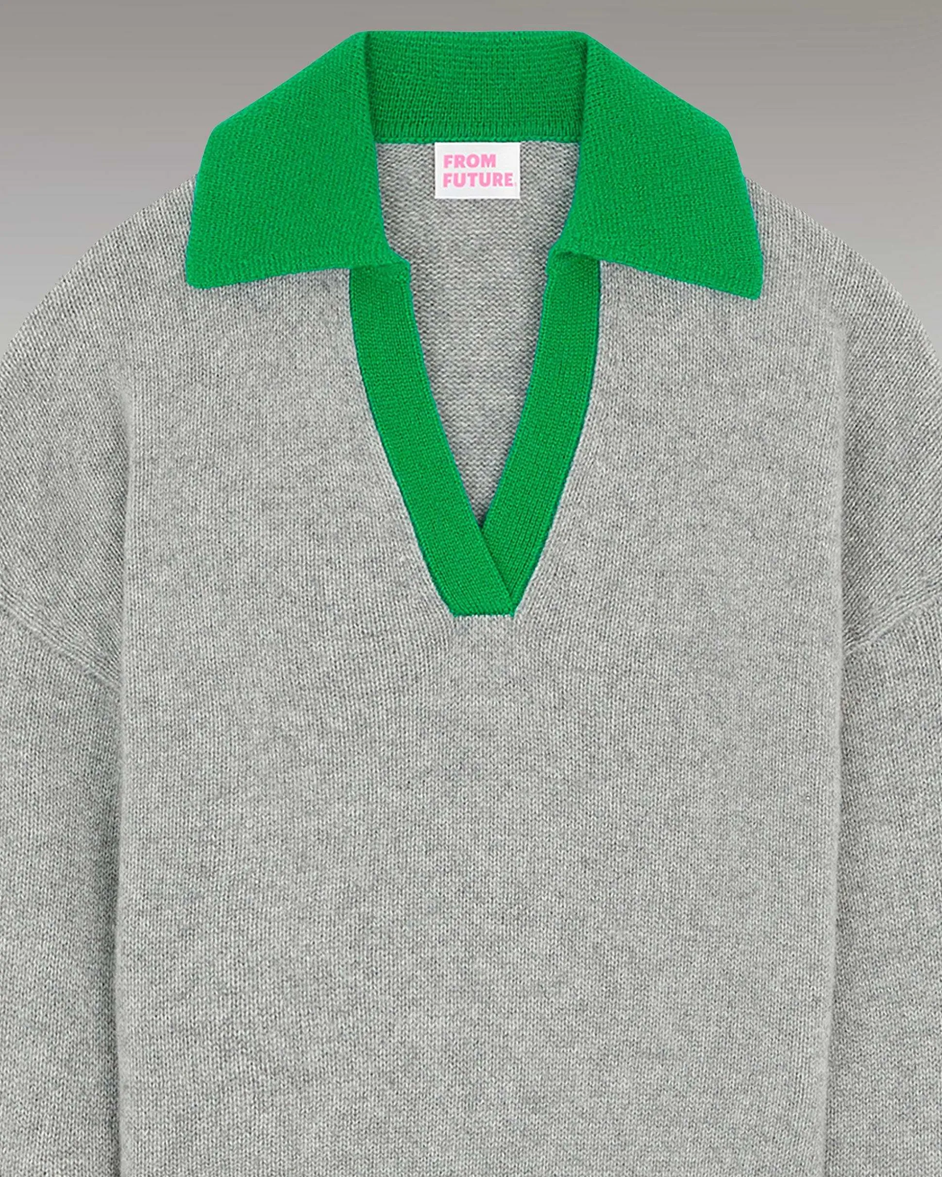 Pull Col Polo Oversize Bicolore