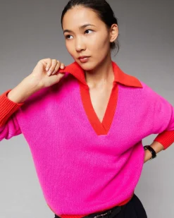 Pull Col Polo Oversize Bicolore