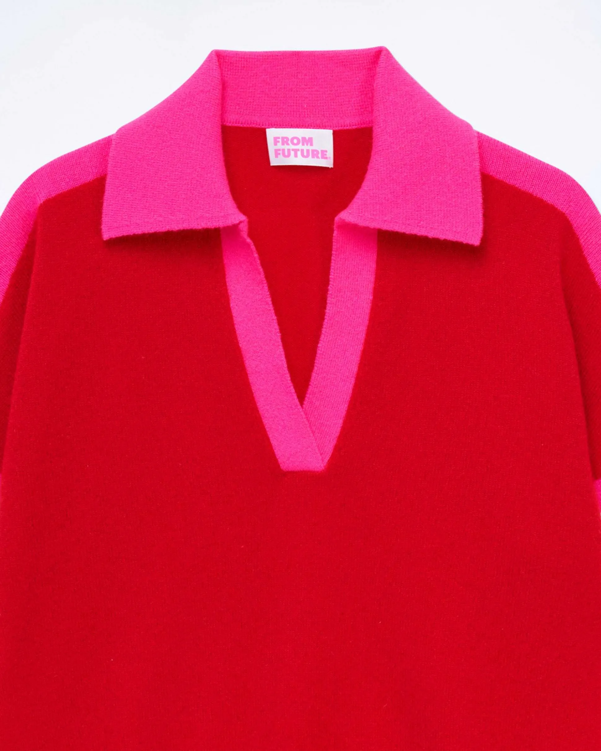 Pull Col Polo Tricolore