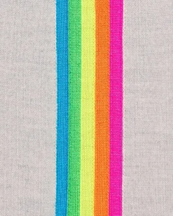 Pull Col Rond Bande Multicolore Aux Manches