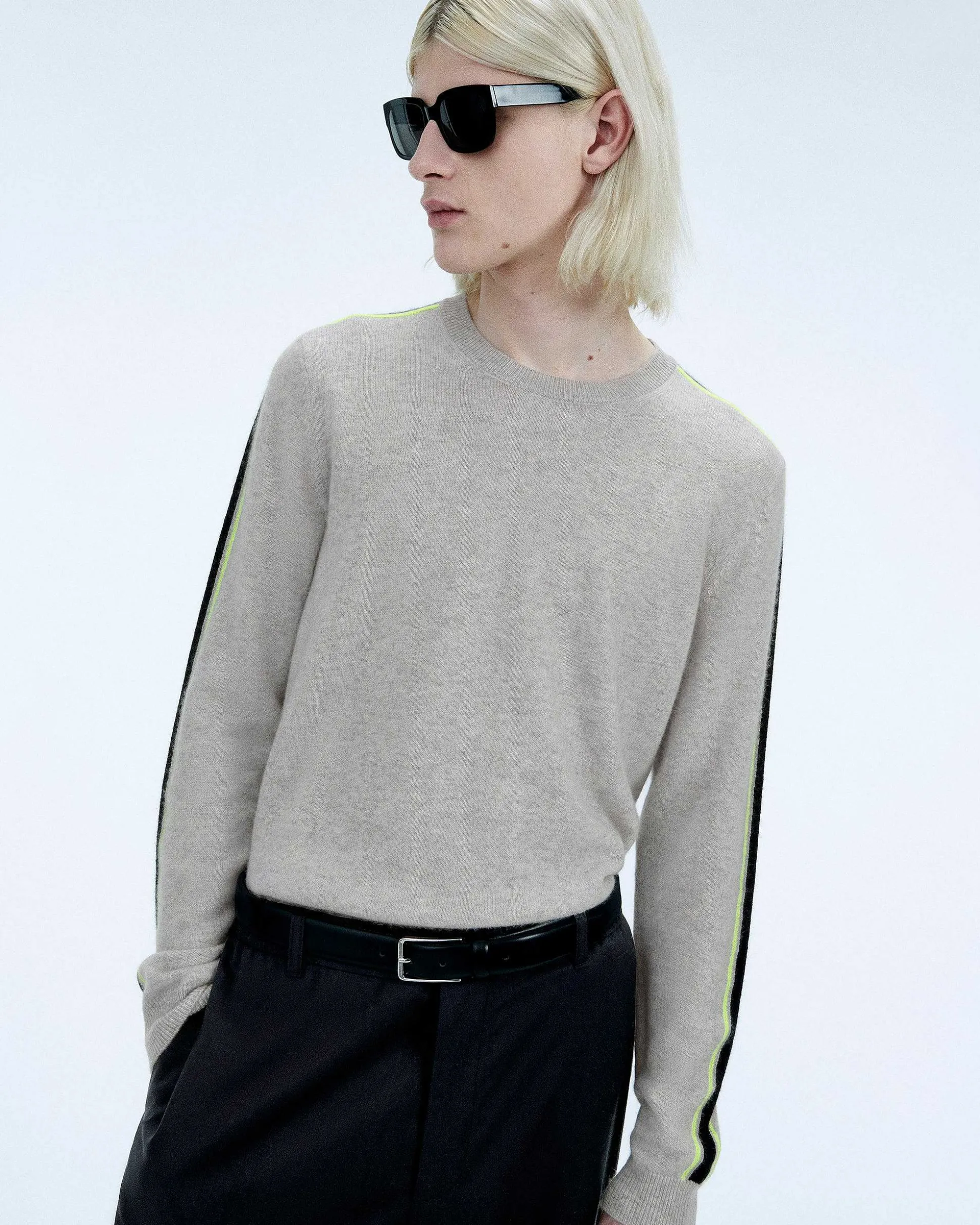 Pull Col Rond Bandes