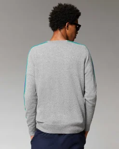 Pull Col Rond Bandes Manches Multicolore