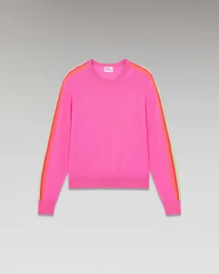 Pull Col Rond Bandes Manches Multico