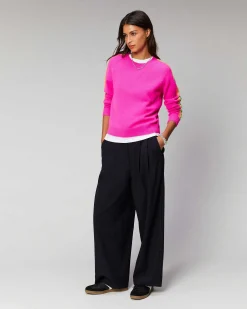 Pull Col Rond Bandes Manches Multicolore