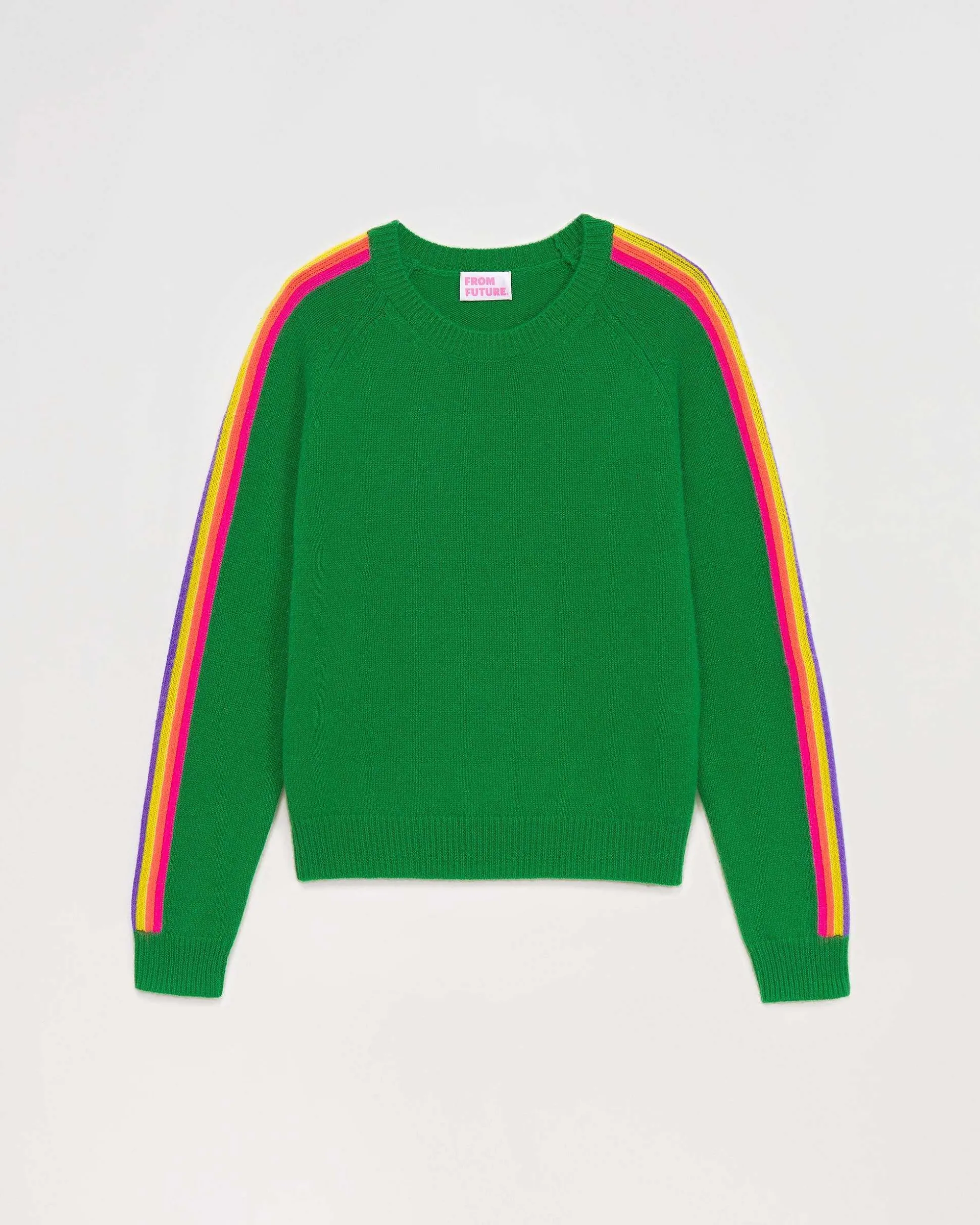 Pull Col Rond Bandes Manches Multicolore