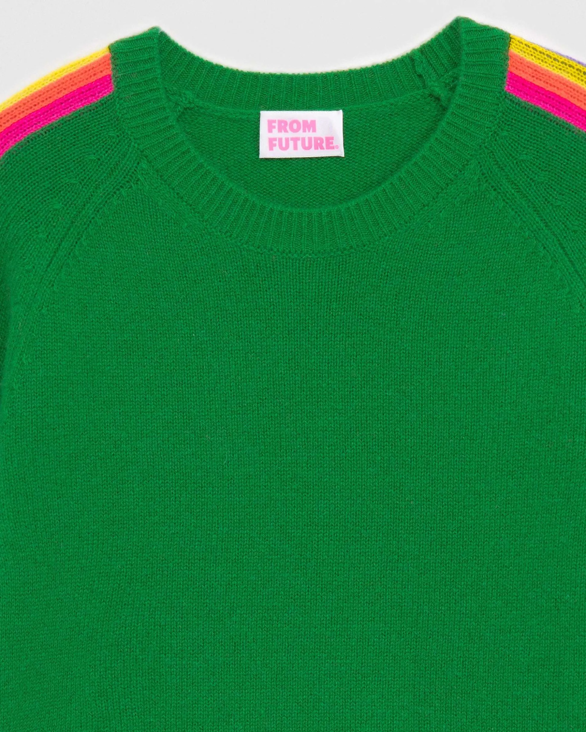 Pull Col Rond Bandes Manches Multicolore