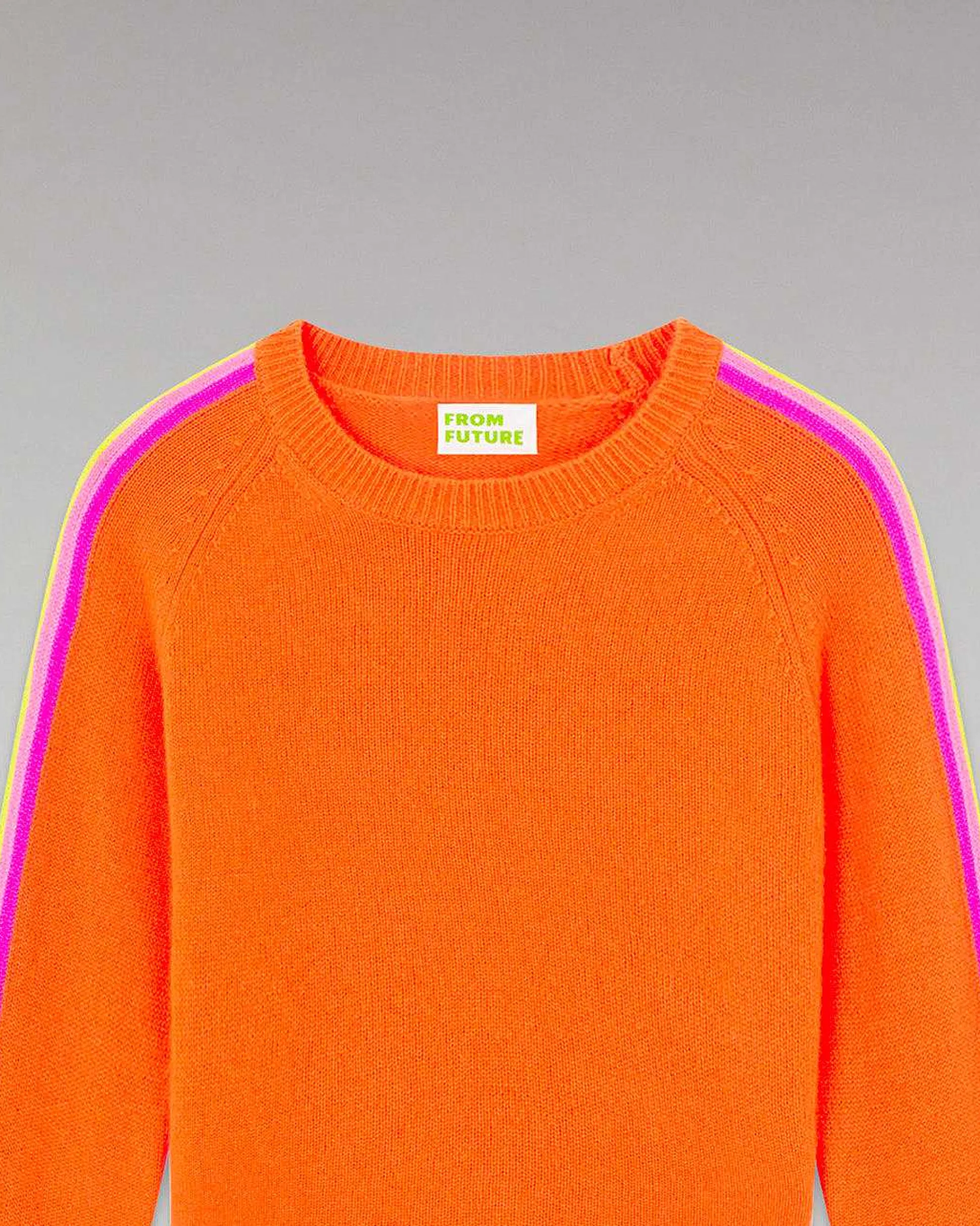 Pull Col Rond Bandes Manches Multicolore