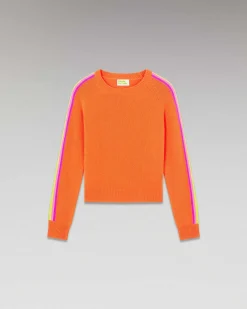 Pull Col Rond Bandes Manches Multicolore