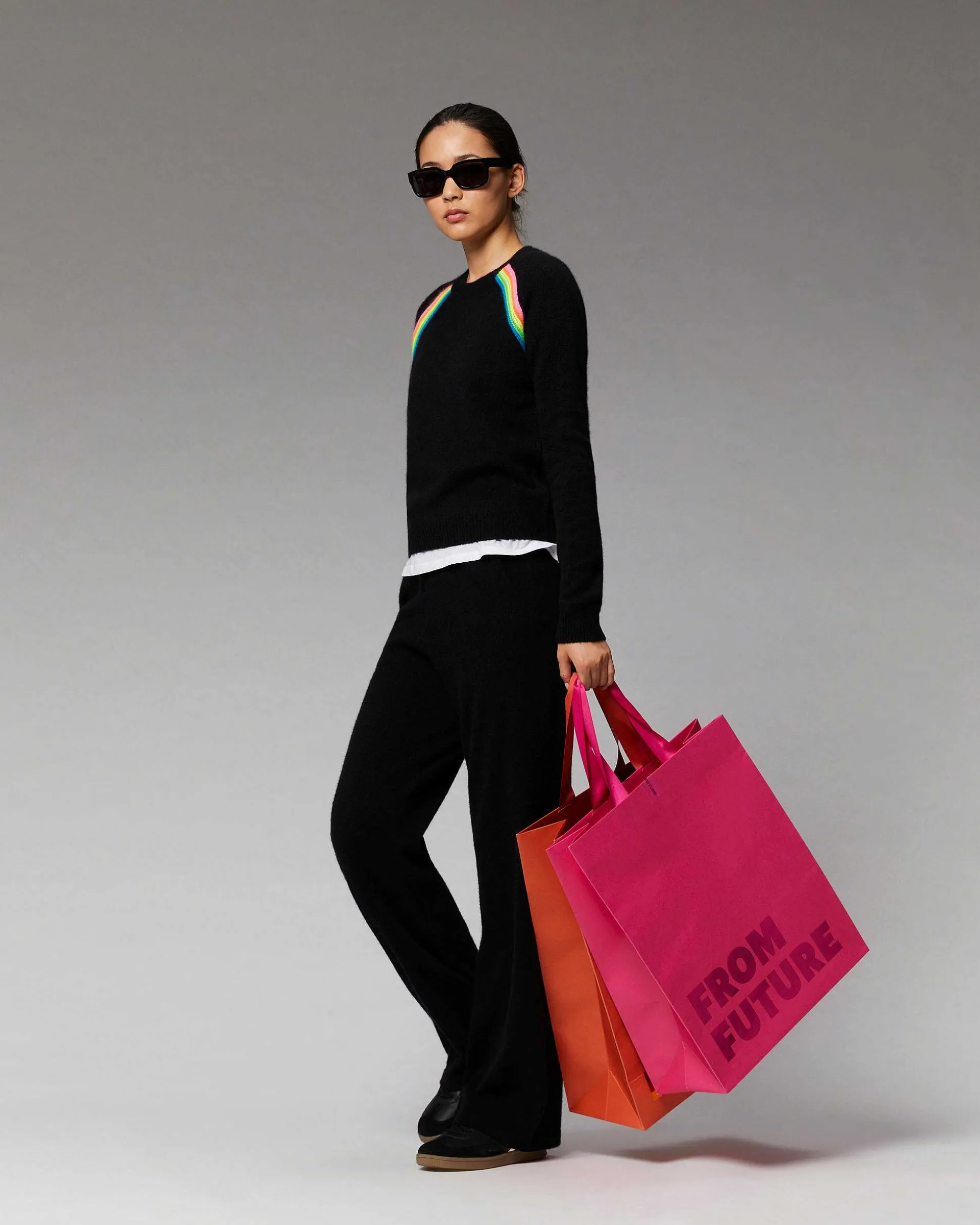 Pull Col Rond Bandes Multico Raglan