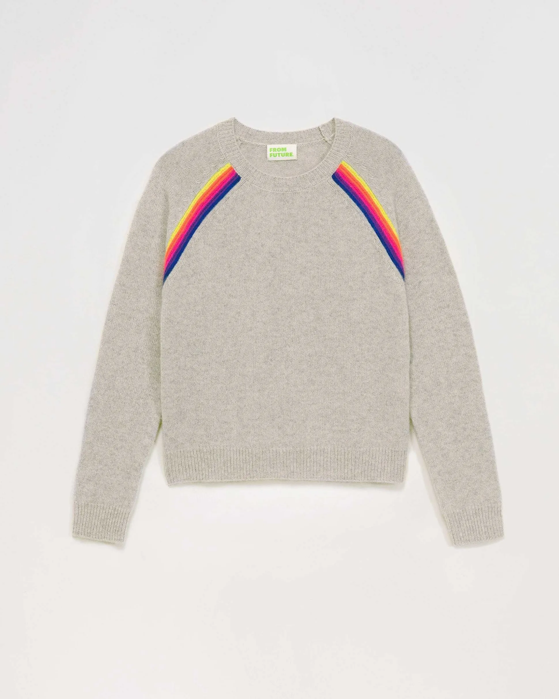 Pull Col Rond Bandes Multicolore Raglan