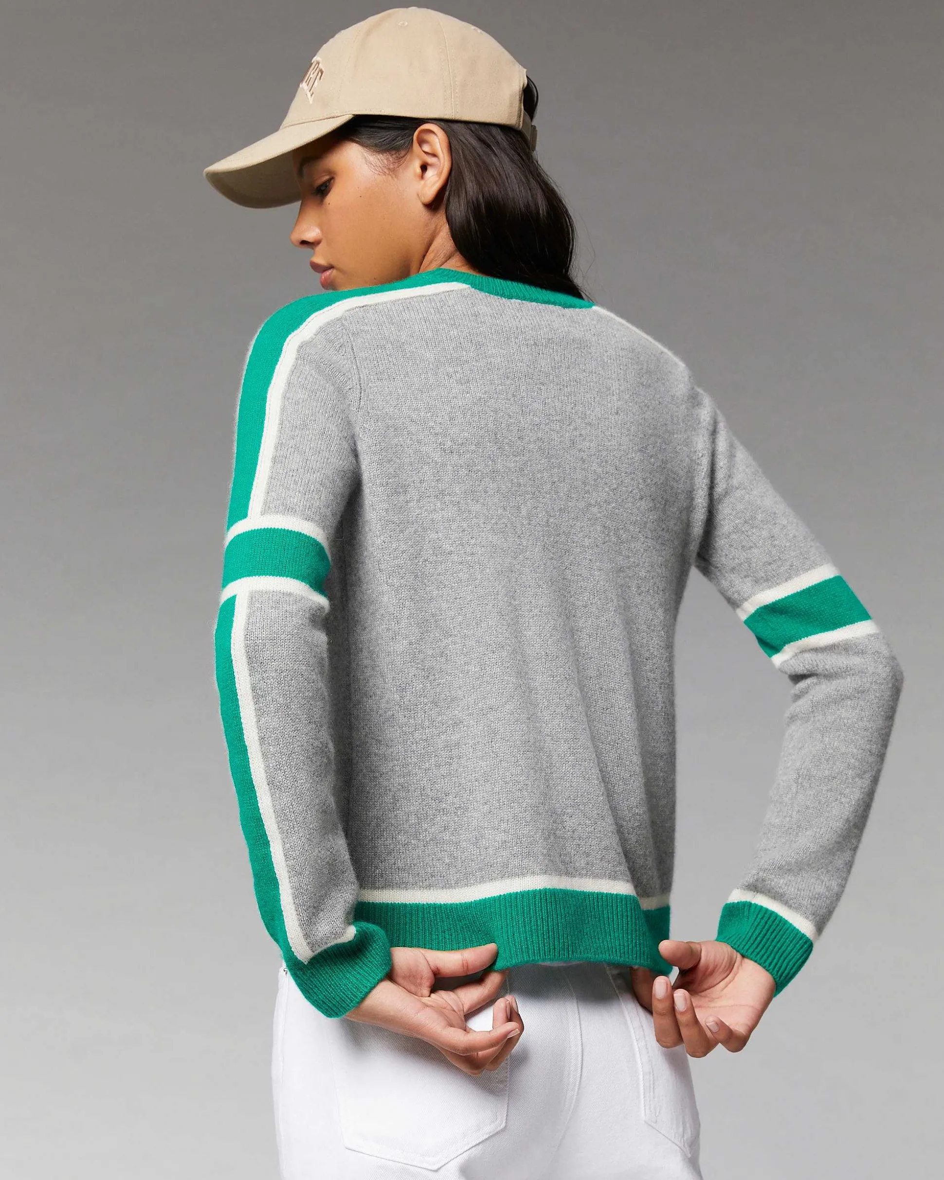Pull Col Rond Bandes Tricolore
