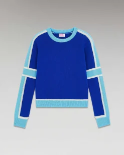 Pull Col Rond Bandes Tricolore