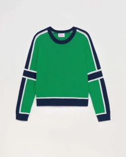 Pull Col Rond Bandes Tricolore