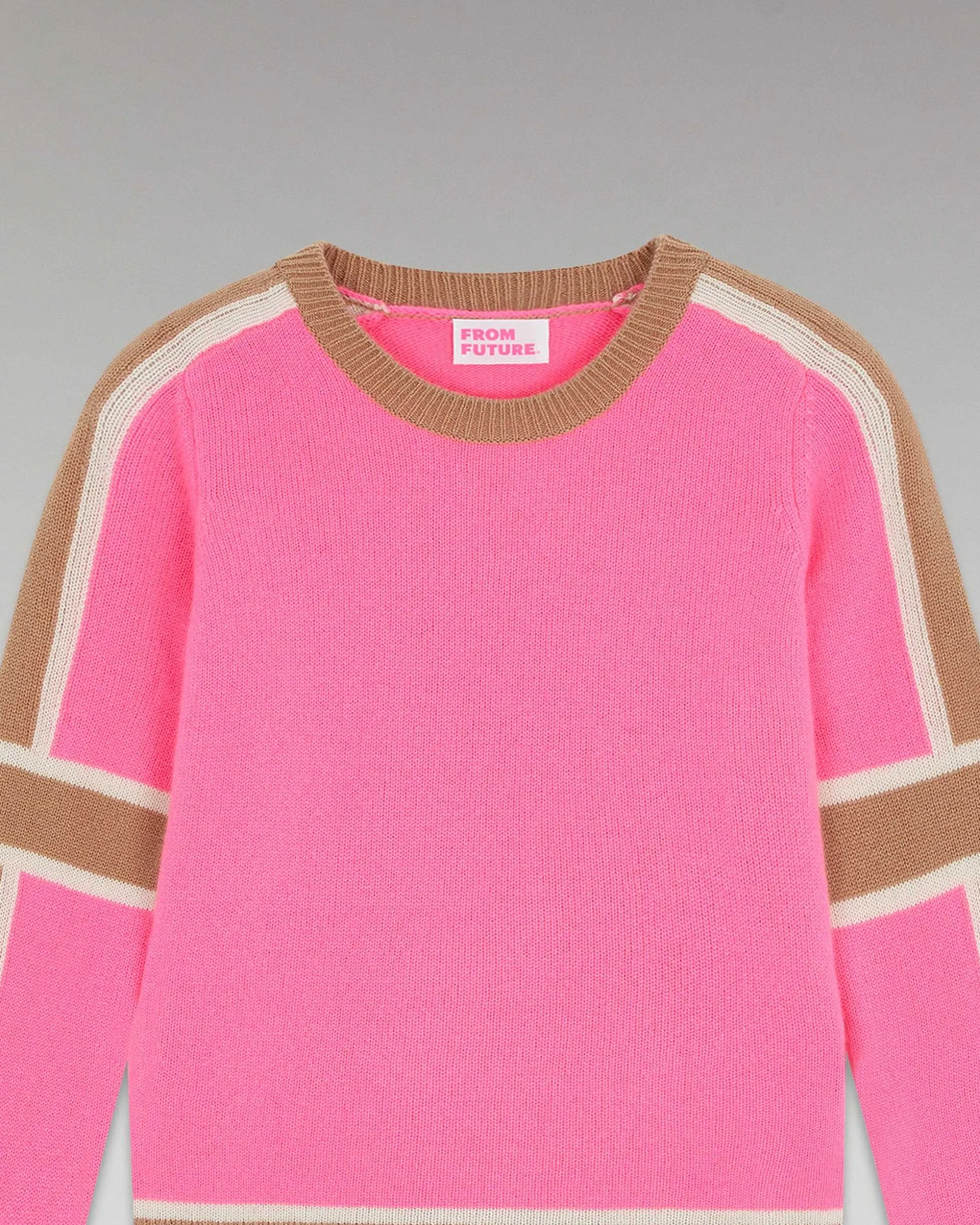 Pull Col Rond Bandes Tricolore