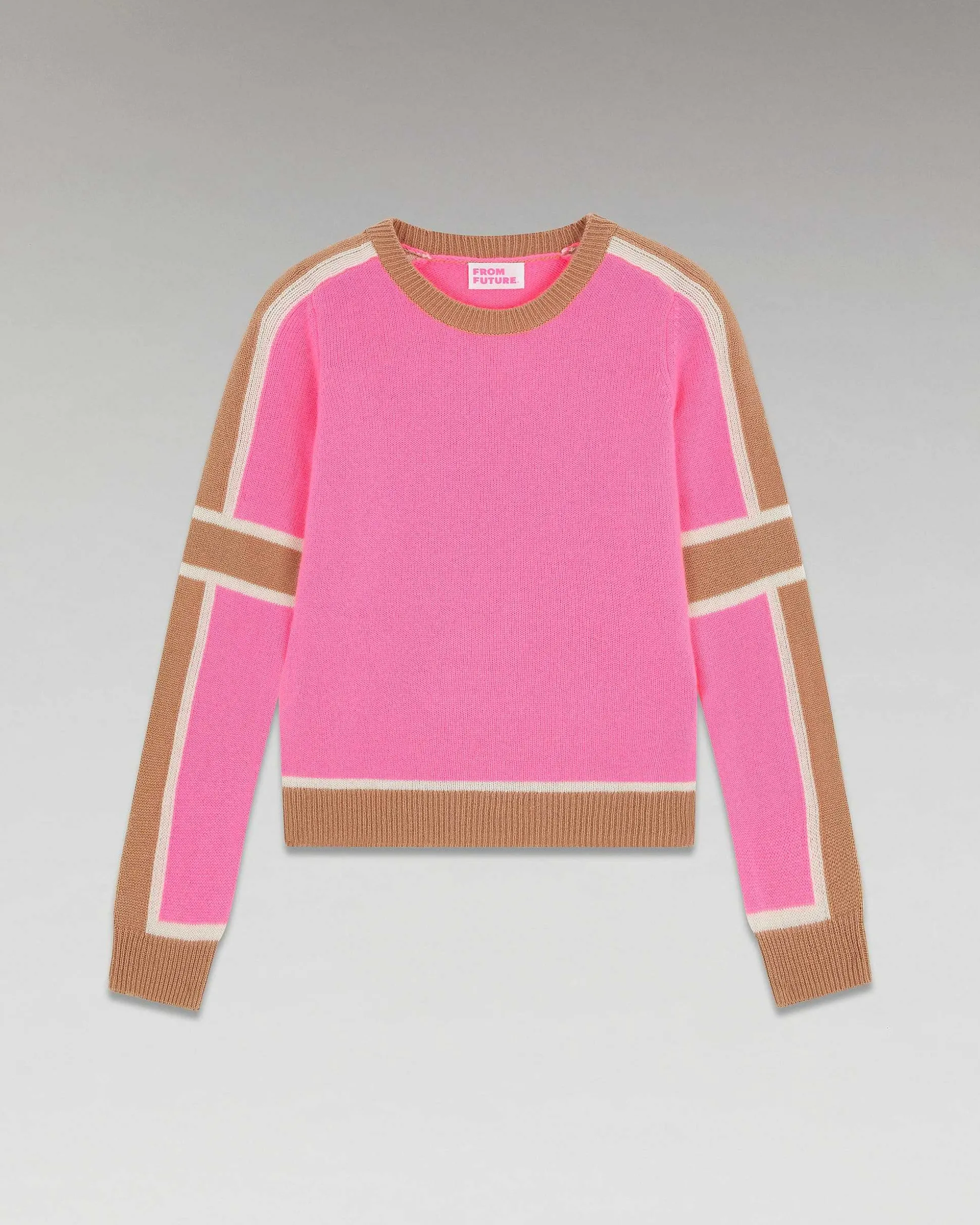 Pull Col Rond Bandes Tricolore