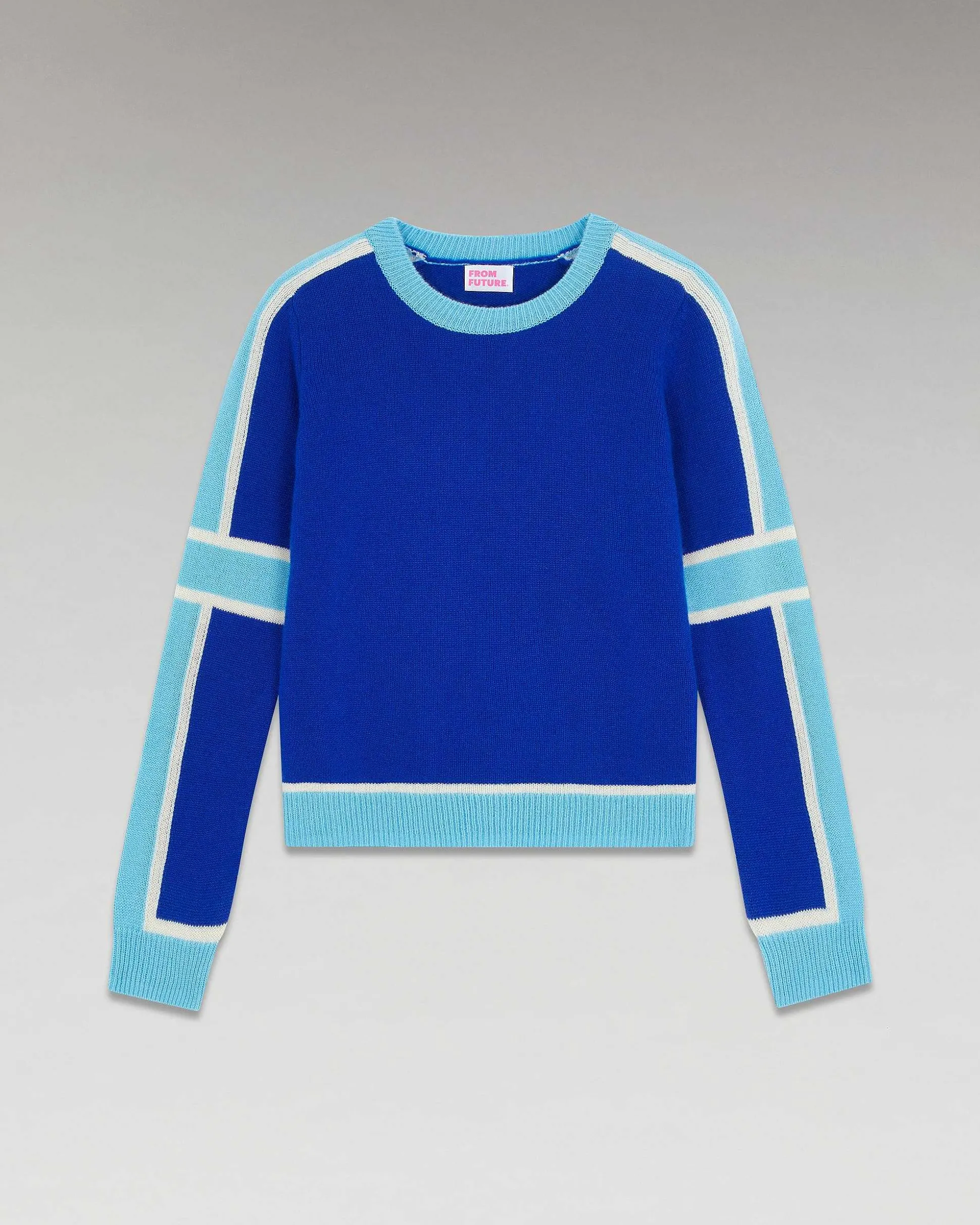 Pull Col Rond Bandes Tricolore