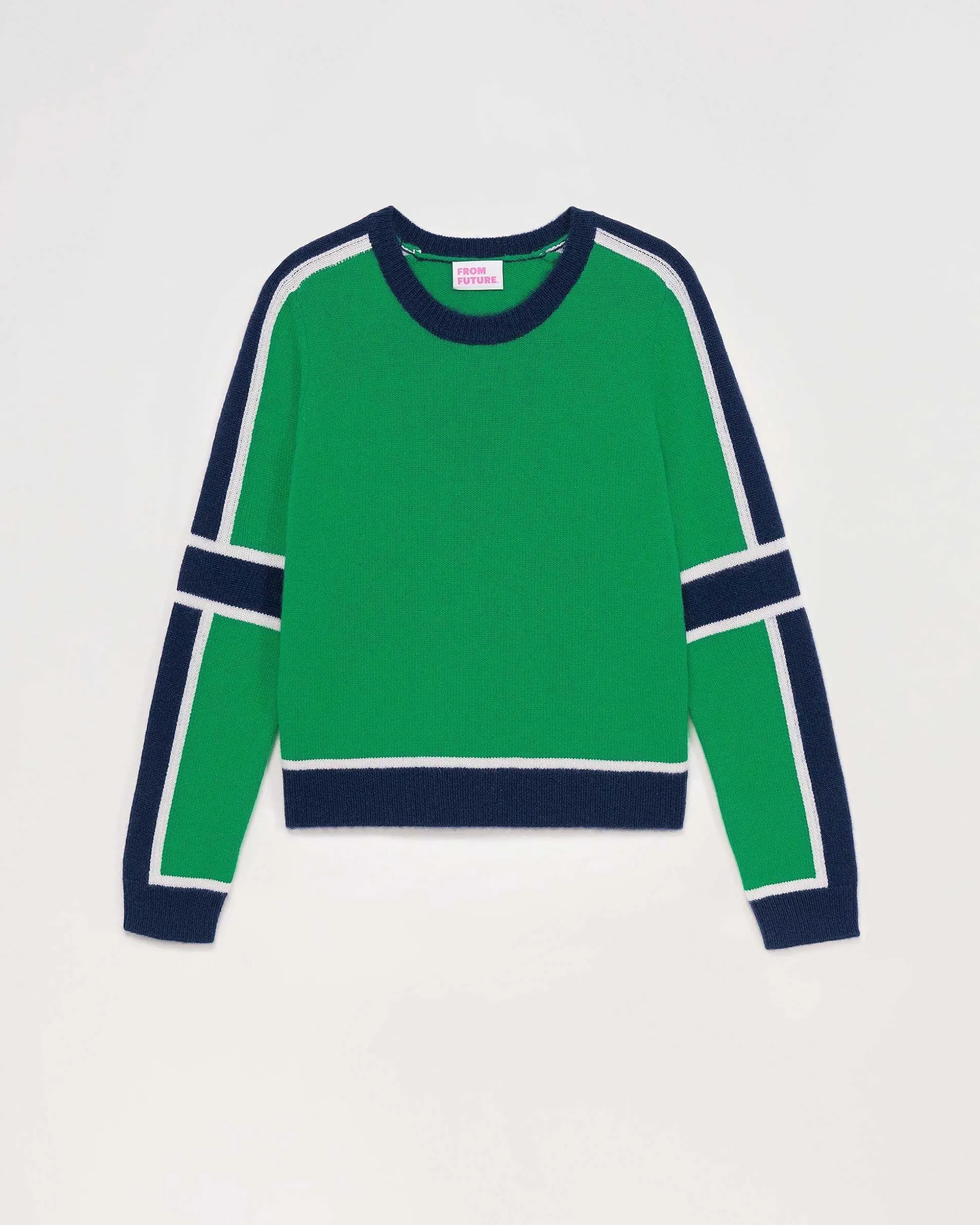 Pull Col Rond Bandes Tricolore