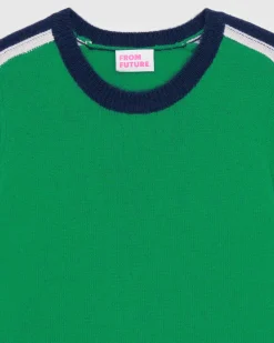 Pull Col Rond Bandes Tricolore