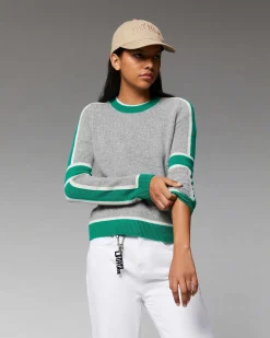 Pull Col Rond Bandes Tricolore