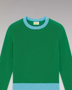 Pull Col Rond Bicolore Leger