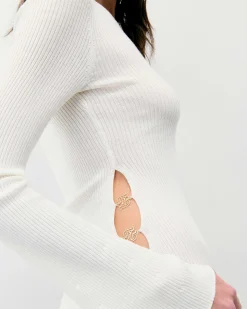 Pull Col Rond Bijoux Cotes